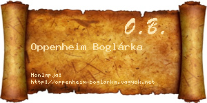 Oppenheim Boglárka névjegykártya